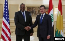 ABD Savunma Bakanı Lloyd Austin ve Irak Kürt Bölgesel Yönetimi (IKBY) Başkanı Neçirvan Barzani